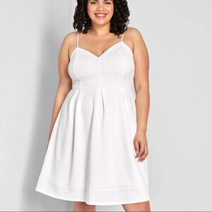 ModCloth White Open-Air Flair Dress New Size 2X Graduation Bridal Rehearsal Tags